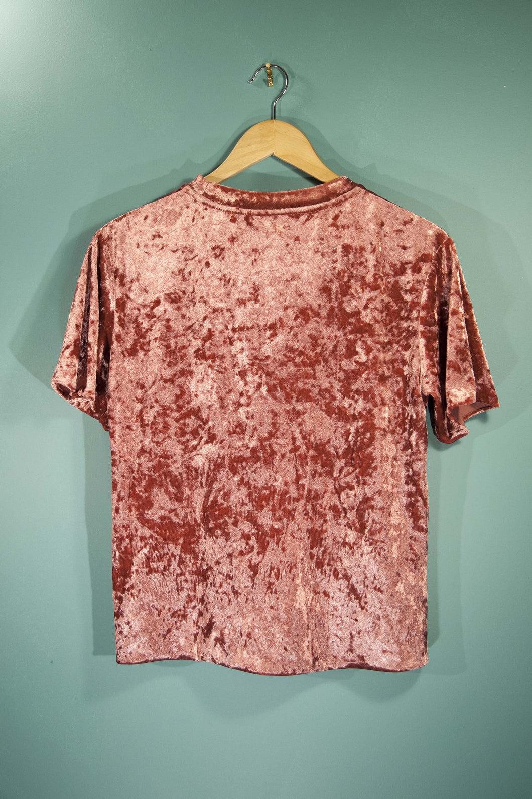 Top velour rose vintage