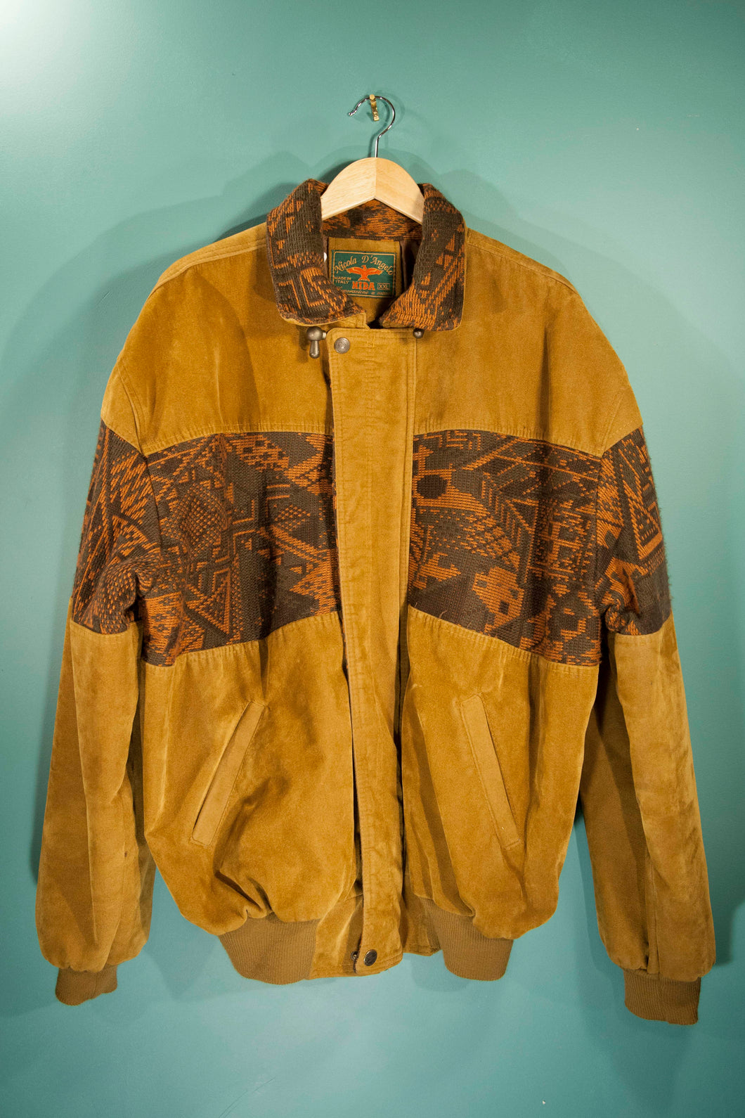 Veste marron homme imitation daim vintage