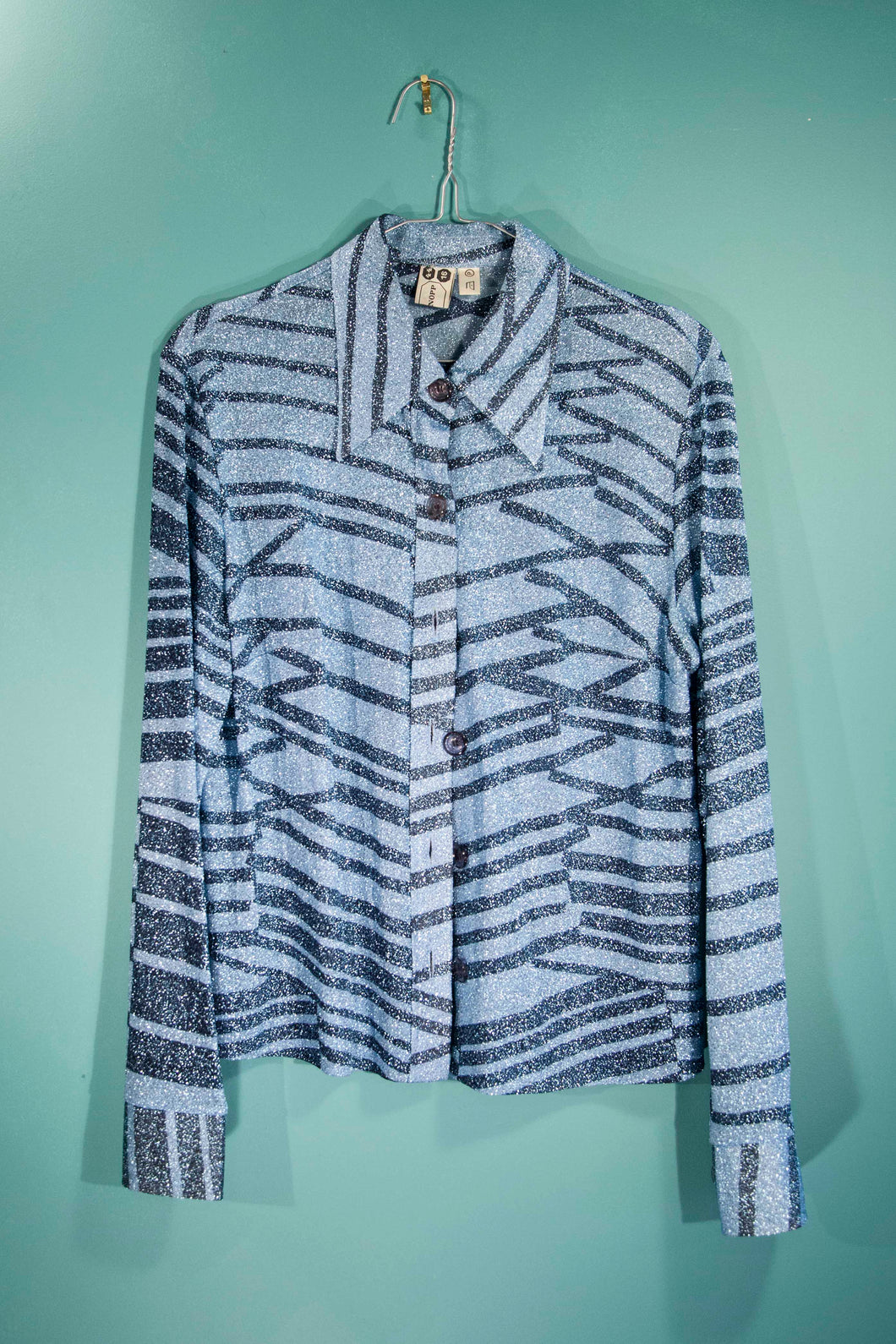 Chemisier 70's bleu vintage