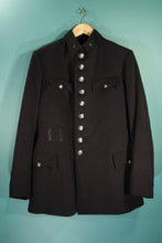 Charger l&#39;image dans la galerie, Manteau de l&#39;armée noir vintage
