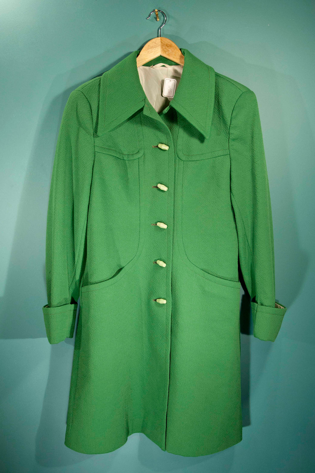 Manteau 60's / 70's vert vintage