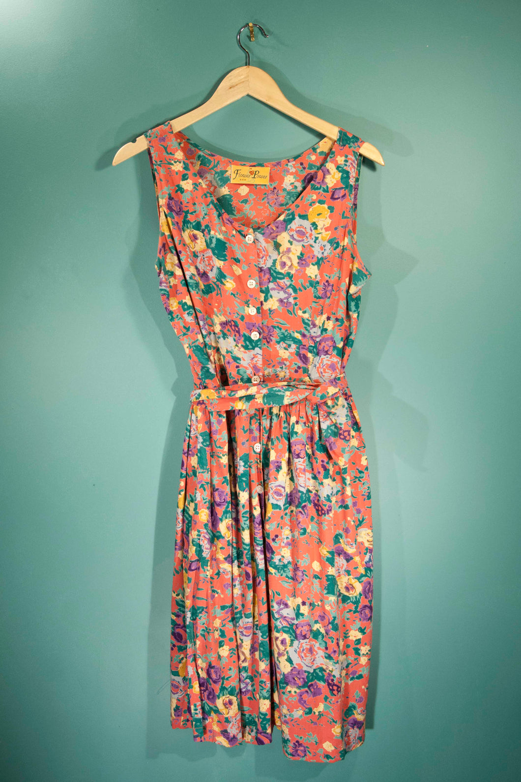 Robe rose vintage 80's à motif